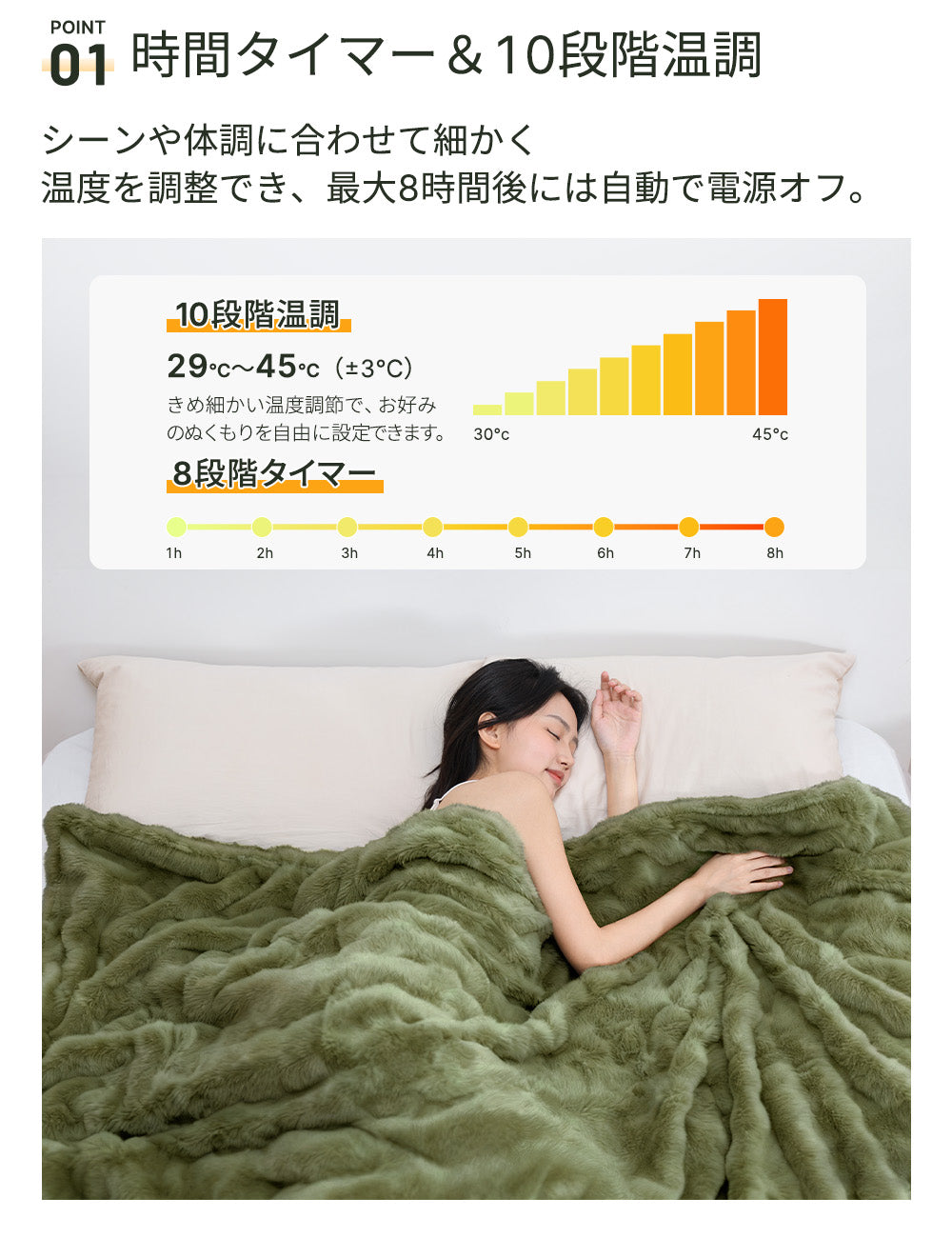 HAGOOGI(ハゴオギ)  電気毛布 シングル 電気ブランケット 電気敷き毛布 ふんわり暖かい 洗える毛布 速暖 10段階温度調整 8時間タイマー付き ダニ退治