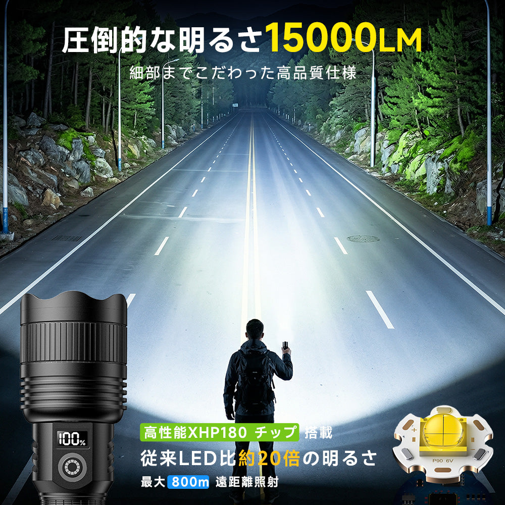 HAGOOGI(ハゴオギ) 懐中電灯 充電式＋電池式 強力 防災 ledライト 