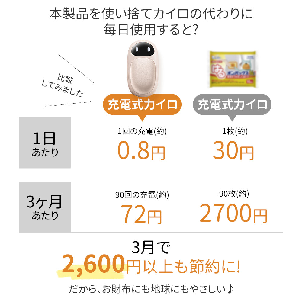 HAGOOGI(ハゴオギ) 充電式カイロ パンダ 可愛い カイロ 軽量 2個セット 6000mAh 電気カイロ 省エネ USB充電式 3段階温度調節