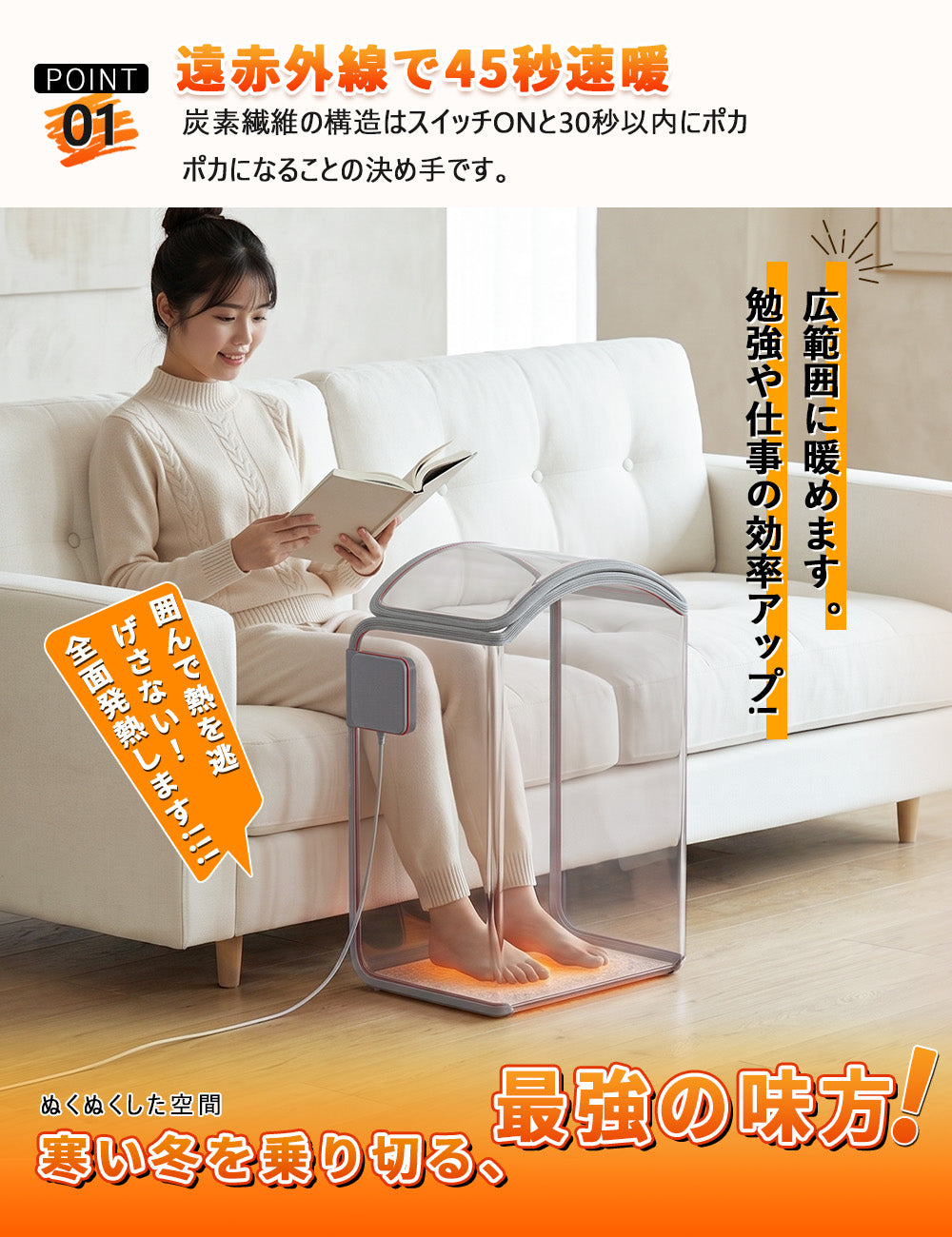 HAGOOGI (ハゴオギ) パネルヒーター 5面 暖房器具 冷え対策 暖房費