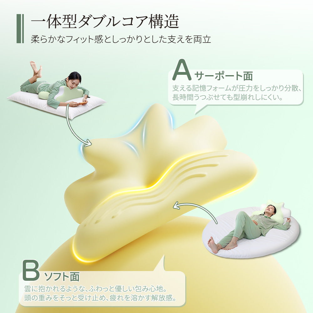 HAGOOGI(ハゴオギ) 枕 まくら ゴロゴロ枕 3in1多機能クッション【睡眠・背もたれ・足まくら】低反発 うつ伏せ・横向き・仰向け対応 カバー洗濯可 安眠サポート
