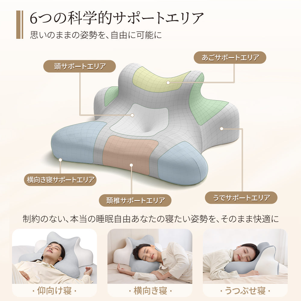 HAGOOGI(ハゴオギ)  「テレビ紹介」 枕 まくら ゴロゴロ枕 3in1多機能クッション【睡眠・背もたれ・足まくら】低反発 うつ伏せ・横向き・仰向け対応 カバー洗濯可 安眠サポート