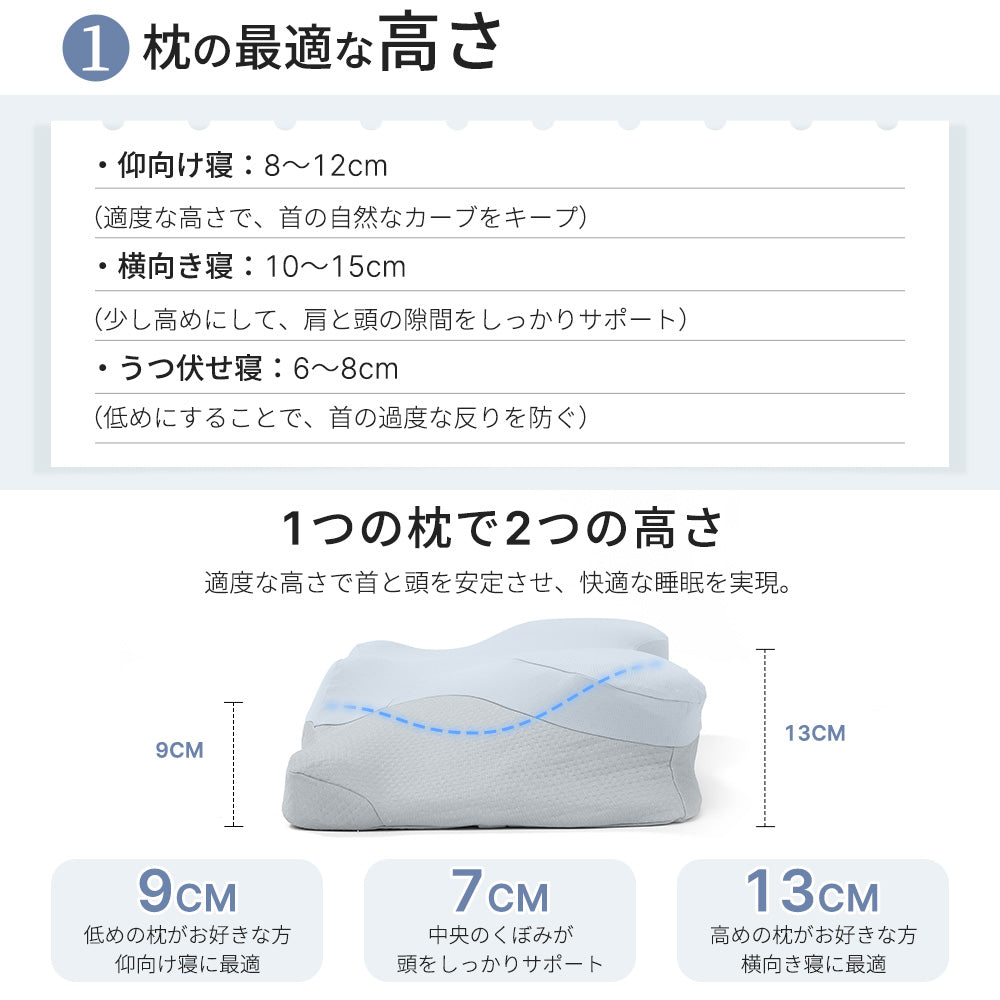 「2025新発売」HAGOOGI(ハゴオギ) 枕 ダブルレイヤー構造 低×高反発枕 安眠枕 首枕 中空設計 ナノクラウドセンス素材 ふわふわ 仰向き 首が痛くならない 肩こり解消/寝返り防止