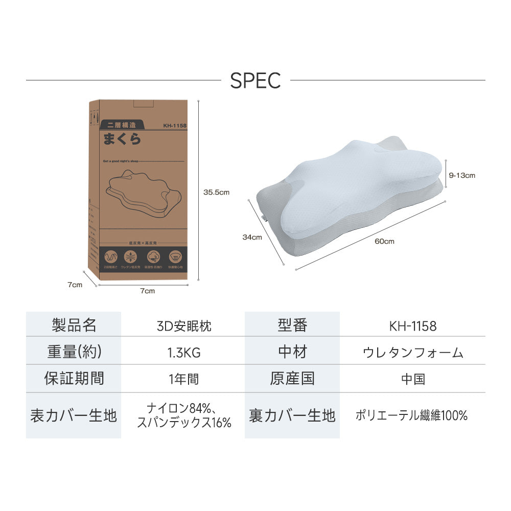 「2025新発売」HAGOOGI(ハゴオギ) 枕 ダブルレイヤー構造 低×高反発枕 安眠枕 首枕 中空設計 ナノクラウドセンス素材 ふわふわ 仰向き 首が痛くならない 肩こり解消/寝返り防止