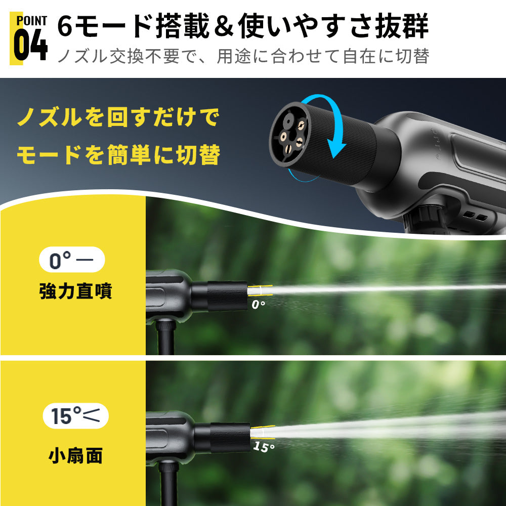 【2026最新】hagoogi 高圧洗浄機 ポータブル Type-C HAGOOGI(ハゴオギ) 高圧洗浄機 高圧洗浄ガン コードレス 10000mAh